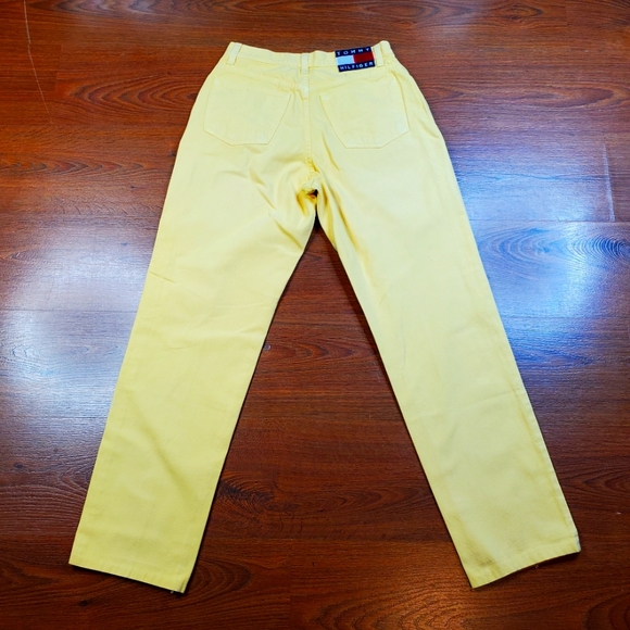 Tommy Hilfiger VTG90s Yellow Flag Jeans pants Women Juniors 13" across waist X 3 - Picture 1 of 4